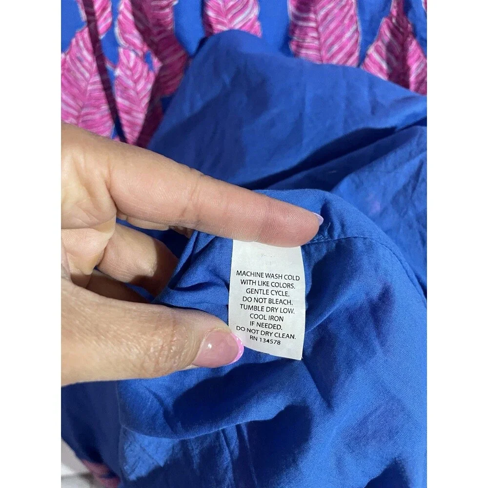 Vineyard Vines Dress 6 Tropical Leaf Maxi Cottagecore Feminine Beachy Resort - Picture 6 of 12